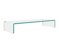 vidaXL Table TV/rehausse d'écran verre transparent 80x30x13 cm