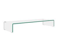 vidaXL Table TV/rehausse d'écran verre transparent 90x30x13 cm