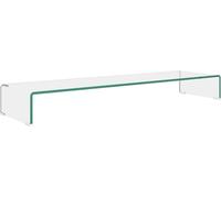 vidaXL Table TV/rehaussement d'écran verre transparent 110x30x13 cm
