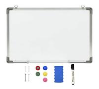 vidaXL Tableau Blanc Magnétique Effaçable à Sec Mural Tableau d'Ecriture Bureau Maison Matériel de Montage Inclus Blanc 50x35 cm Acier