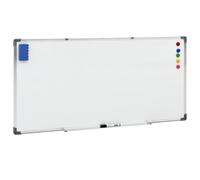 vidaXL Tableau Blanc Magnétique Effaçable à Sec Tableau d'Ecriture Tableau de Mémos Mural Bureau Maison Intérieur Blanc 110x60 cm Acier