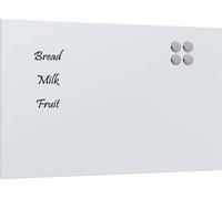 vidaXL Tableau magnétique mural blanc 80x50 cm verre trempé