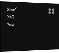 vidaXL Tableau noir magnétique mural noir 80x60 cm verre trempé, tableau noir en verre, tableau magnétique pour mur, tableau d'écriture