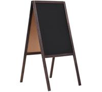 vidaXL Tableau noir double face Bois de cèdre Autoportant 40 x 60 cm