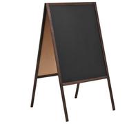 vidaXL Tableau Noir Double Face Bois de Cèdre Autoportant Message Tableau Mémo