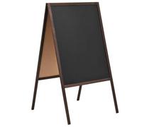 vidaXL Tableau Noir Double Face Bois de Cèdre Autoportant Message Tableau Mémo
