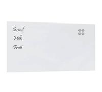 vidaXL Tableau noir magnétique mural Blanc 100x50 cm Verre trempé, tableau noir en verre, tableau magnétique pour mur, tableau d'écriture