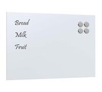 vidaXL Tableau noir magnétique mural blanc 60x40 cm verre trempé, tableau noir en verre, tableau magnétique pour mur, tableau d'écriture