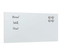 vidaXL Tableau noir magnétique mural Blanc 80x40 cm Verre trempé, tableau noir en verre, tableau magnétique pour mur, tableau d'écriture