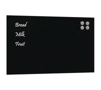 vidaXL Tableau noir magnétique mural noir 100x60 cm verre trempé, tableau noir en verre, tableau magnétique pour mur, tableau d'écriture