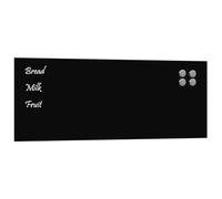 Tableau noir magnétique mural Noir 80x30 cm Verre trempé