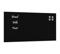 Tableau noir magnétique mural Noir 80x40 cm Verre trempé
