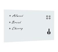 vidaXL Tableau Noir Magnétique Mural Tableau d'Ecriture Panneau Effaçable Ecole Bureau Maison Matériel de Montage Inclus Blanc Verre 120x60 cm