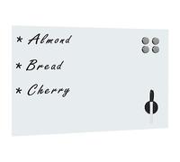 vidaXL Tableau Noir Magnétique Mural Tableau d'Ecriture Panneau Effaçable Ecole Bureau Maison Matériel de Montage Inclus Blanc Verre 50x30 cm