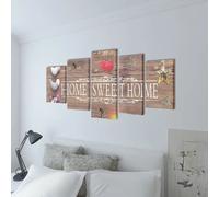 vidaXL Tableaux Décoration Set Home Sweet Home 100 x 50 cm
