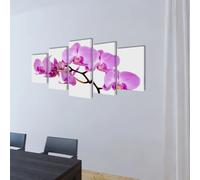 vidaXL Tableaux Décoration Set Orchidée 200 x 100 cm