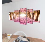 vidaXL Tableaux Set de décoration Fleurs de cerisier 100 x 50 cm