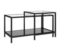 vidaXL Tables à thé 2 pcs Verre trempé Noir 331614