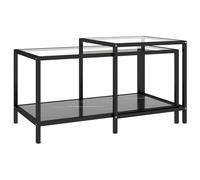 vidaXL Tables à thé 2 pcs Verre trempé Noir