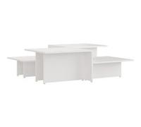 vidaXL Tables basses 2 pcs Blanc 111,5x50x33 cm Bois d'ingénierie Blanc G