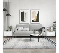 vidaXL Tables basses 829401 2 pcs blanc brillant 50x50x40 cm bois d'ingénierie Blanc G