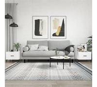 vidaXL Tables basses 829401 2 pcs blanc brillant 50x50x40 cm bois d'ingénierie Blanc G
