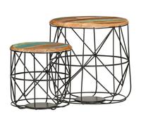 Bois Solide de Manguier Tables Basses 2 pcs Table Gigogne Canapé Salon vidaXL