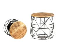 vidaXL Tables basses 2 pcs. Bois massif Mango