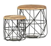 vidaXL Tables basses 2 pcs Bois solide de manguier