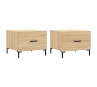 Vidaxl Tables Basses 2 Pcs Chêne Sonoma 50x50x40 Cm Bois D'ingénierie Marron
