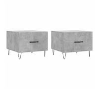 Vidaxl Tables Basses 2 Pcs Gris Béton 50x50x40 Cm Bois D'ingénierie Gris