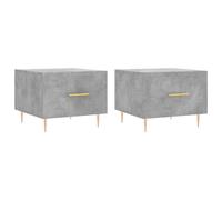 Vidaxl Tables Basses 2 Pcs Gris Béton 50x50x40 Cm Bois D'ingénierie Gris