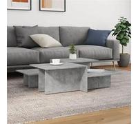 vidaXL Tables Basses 2 pcs, Tables d'Appoint, Bouts de Canapé avec Rangement, Meuble de Salon Salle de Séjour, Gris Béton Bois d'Ingénierie