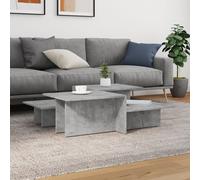 Vidaxl Tables Basses 2 Pcs Gris Béton Bois D'ingénierie Marron