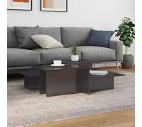 Vidaxl Tables Basses 2 Pcs Gris Brillant Bois D'ingénierie Marron