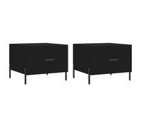 Tables basses 2 pcs noir 50x50x40 cm bois d'ingénierie, table latérale, table de salon, table d'accent, bout de canapé, table centrale