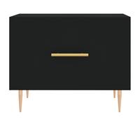 Vidaxl Tables Basses 2 Pcs Noir 50x50x40 Cm Bois D'ingénierie Marron