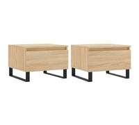 Vidaxl Tables Basses 2 Pcs Chêne Sonoma 50x46x35 Cm Bois D'ingénierie Marron