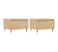 vidaXL Tables basses 2 pièces Chêne Sonoma 50×46×35 cm Bois d'ingénierie Marron