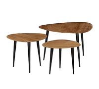 vidaXL Tables basses 3 pcs Bois d'acacia massif Marron