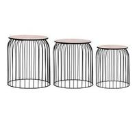 vidaXL Tables Basses 3 pcs Table Gigogne Table d'Appoint Table de Salon Bout de Canapé Table de Salle de Séjour Maison Intérieur Noir Noir G