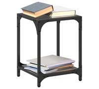 vidaXL Tables basses avec dessus en verre noir 2 pcs 30x30x40 cm acier