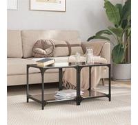 Vidaxl Tables Basses Avec Dessus En Verre Noir 2 Pcs 40x40x40 Cm Acier Noir