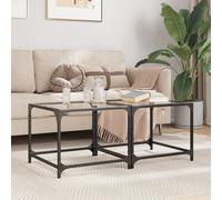 Vidaxl Tables Basses Avec Dessus En Verre Transparent 2 Pcs Acier