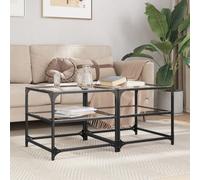 Vidaxl Tables Basses Avec Dessus En Verre Transparent 2 Pcs Acier