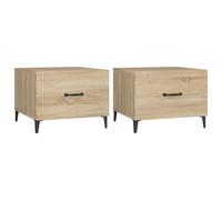 Vidaxl Tables Basses Avec Pieds En Métal 2 Pcs Chêne Sonoma 50x50x40cm