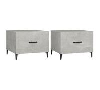 Vidaxl Tables Basses Avec Pieds En Métal 2 Pcs Gris Béton 50x50x40 Cm Gris