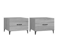 Vidaxl Tables Basses Avec Pieds En Métal 2 Pcs Sonoma Gris 50x50x40 Cm Gris