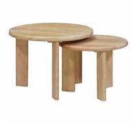 vidaXL Tables gigognes rondes noires Bois de Mangue massif Moderne 2 pcs