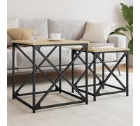 Tables Basses Gigognes Salon Chambre 3 pcs Chêne Marron Bois d'Ingénierie vidaXL